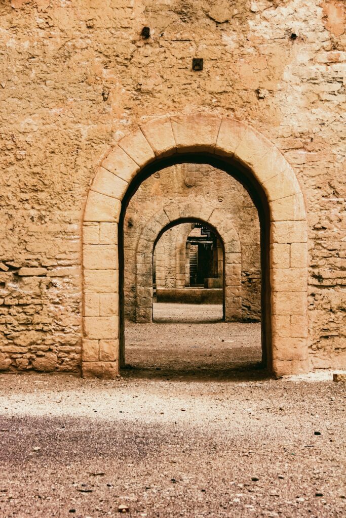 Warm stone architectural detail